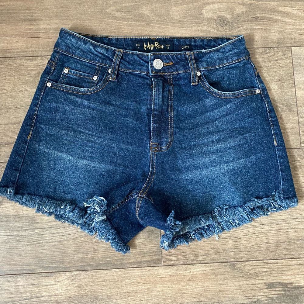 High waisted denim shorts